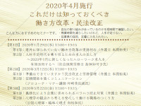 労務管理セミナー「これだけは知っておくべき！働き方改革と民法改正への対応」